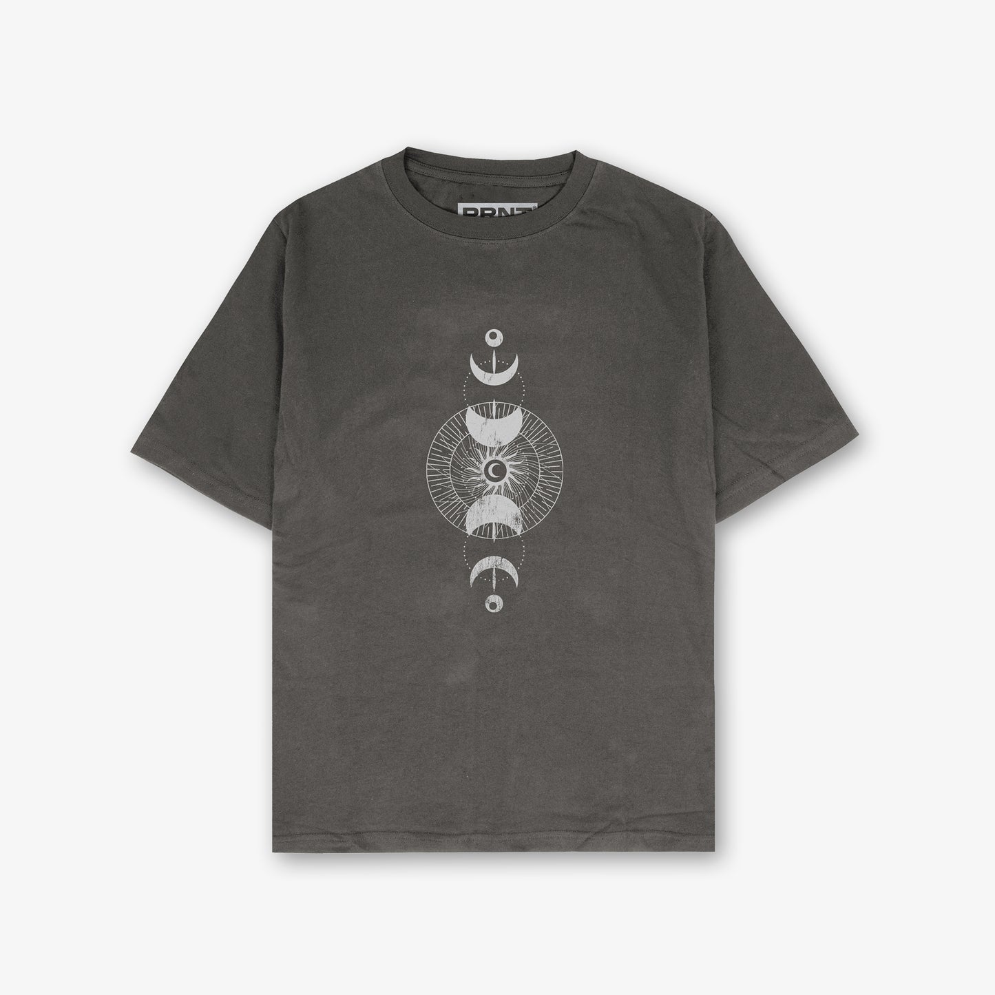 Celestial Universe Front And Back Print Washed T-Shirt