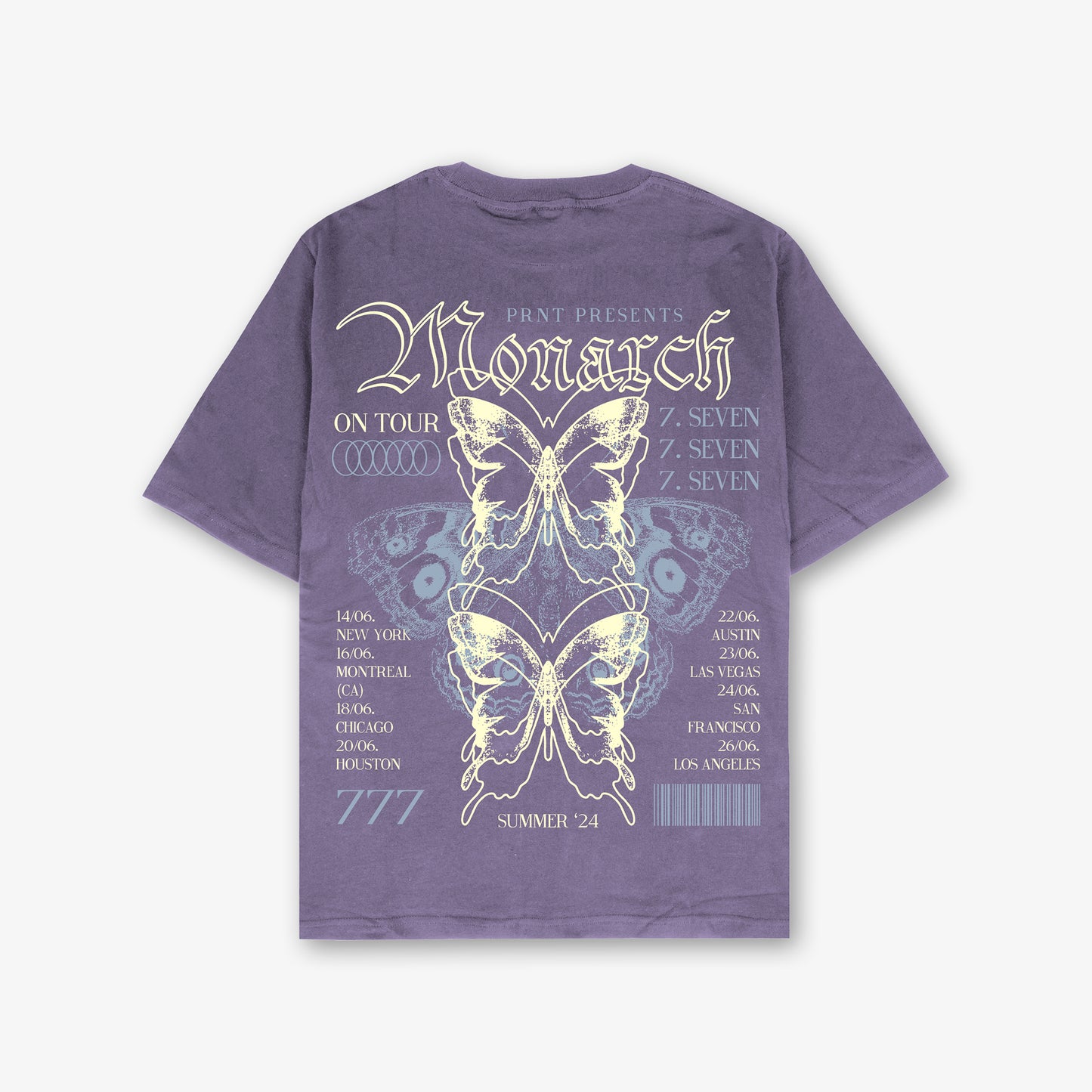 Monarch Tour Front And Back Print Washed T-Shirt