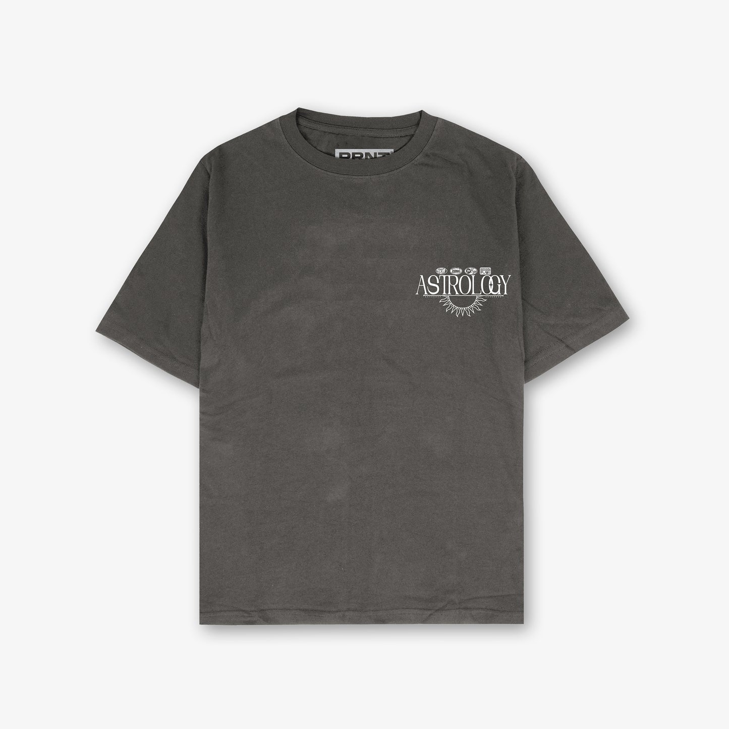 Astrology Front And Back Print Washed T-Shirt