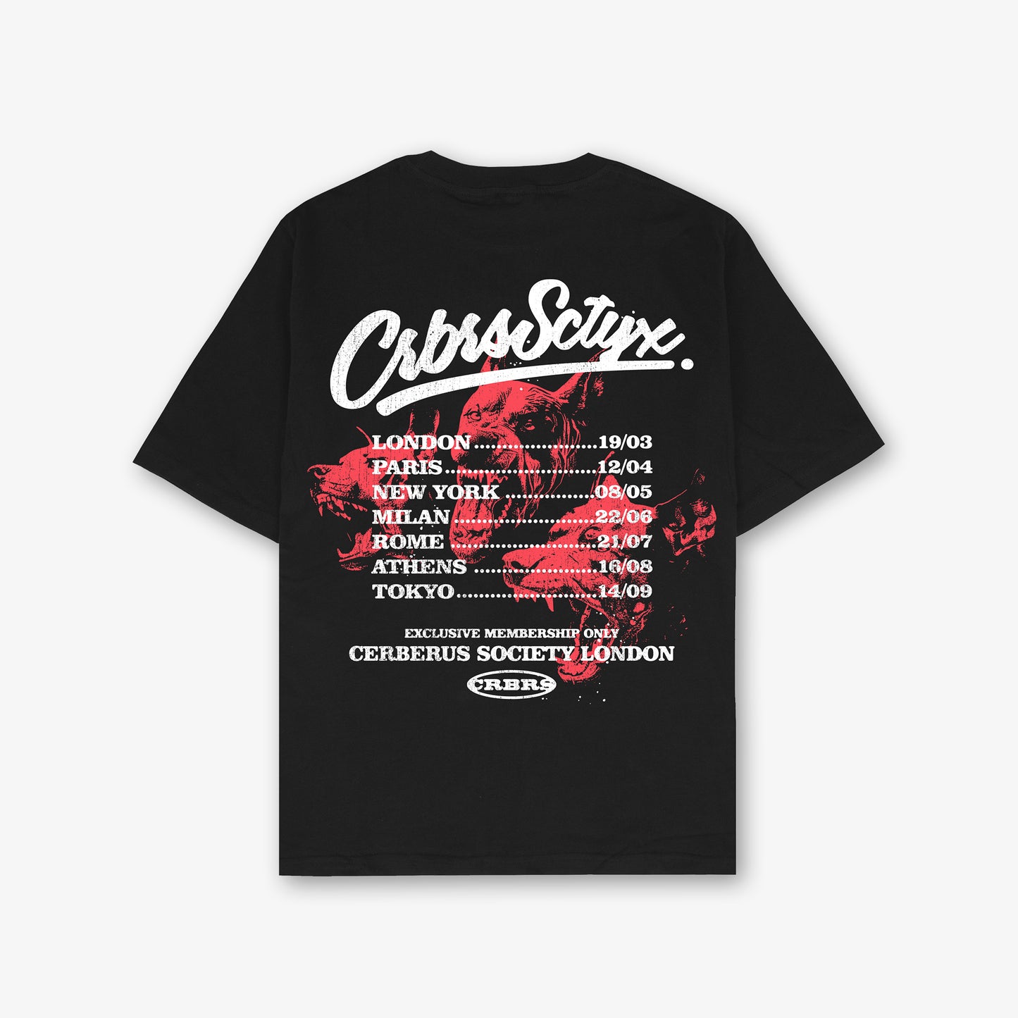 Cerberus Society Front And Back Print Oversized T-Shirt