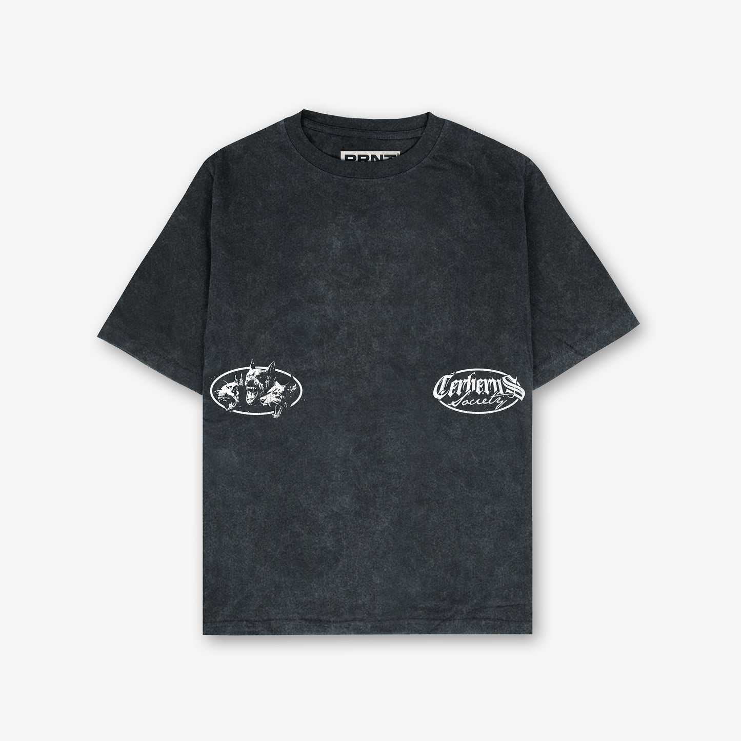 Cerberus Unchained Front And Back Print Washed T-Shirt