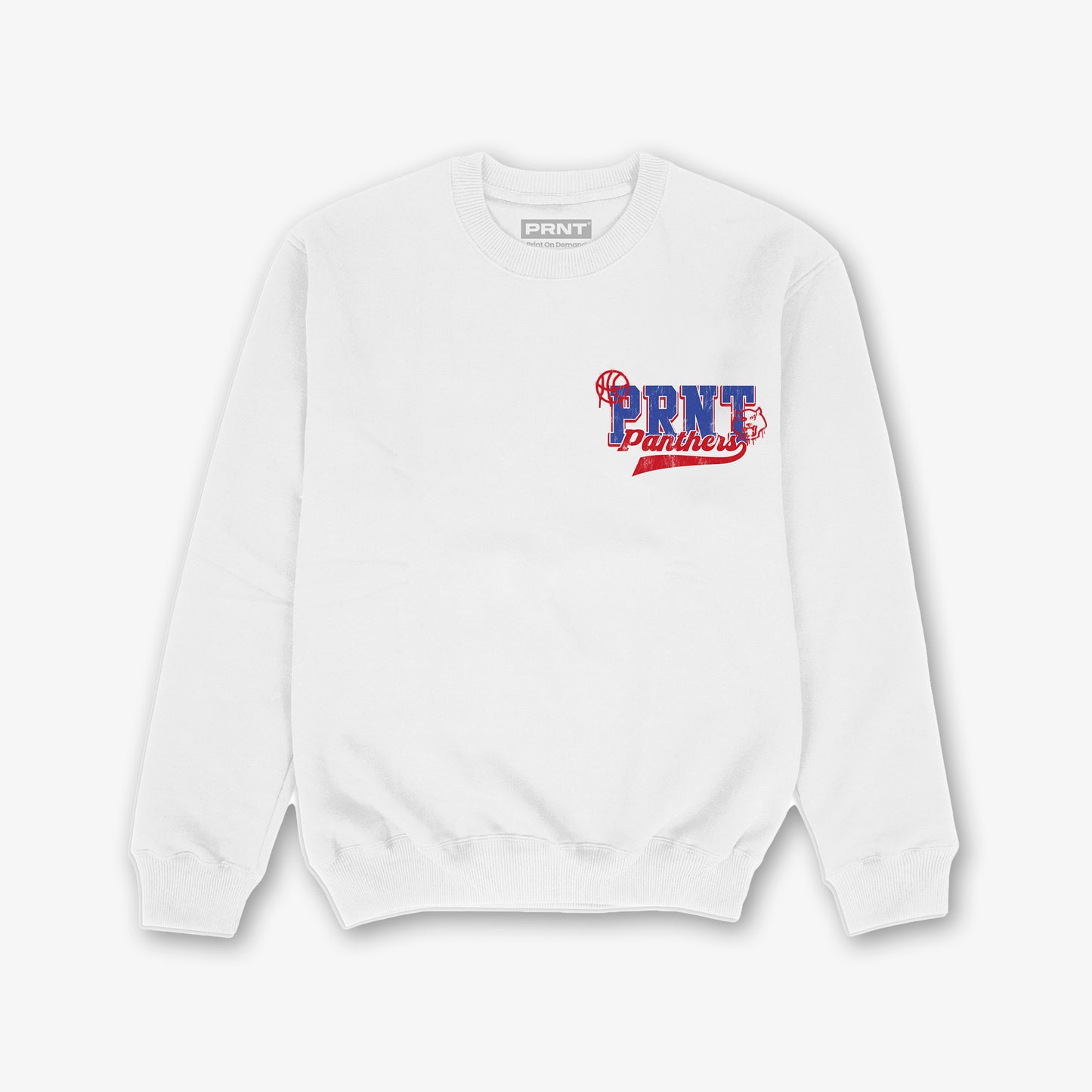 Prnt Panthers White Front And Back Print Classic Sweatshirt