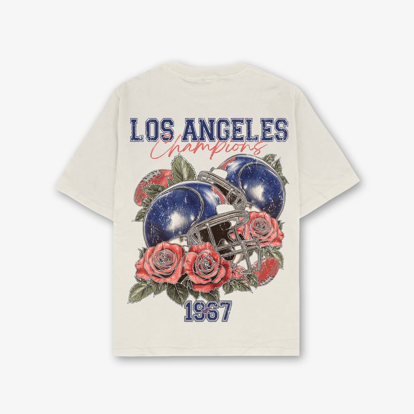 La Champions Front And Back Print Washed T-Shirt