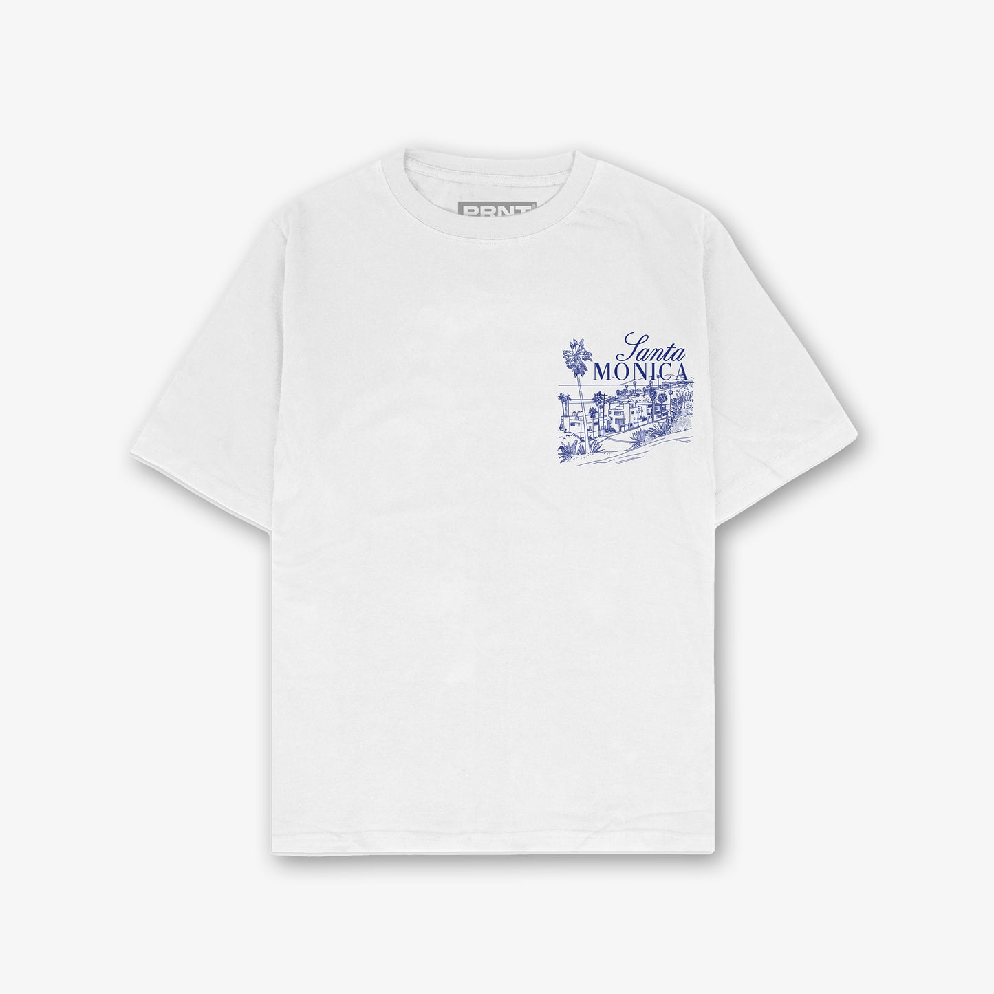 Santa Monica Blue Front And Back Print Relaxed T-Shirt