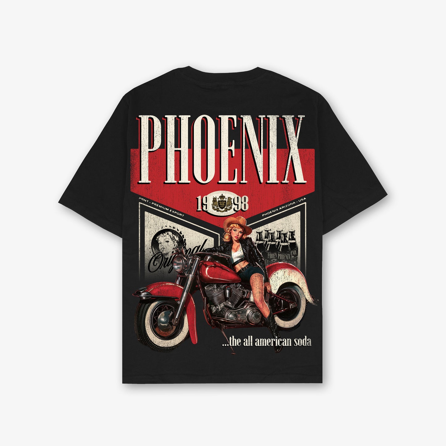 Pheonix Motors Front And Back Print Oversized T-Shirt