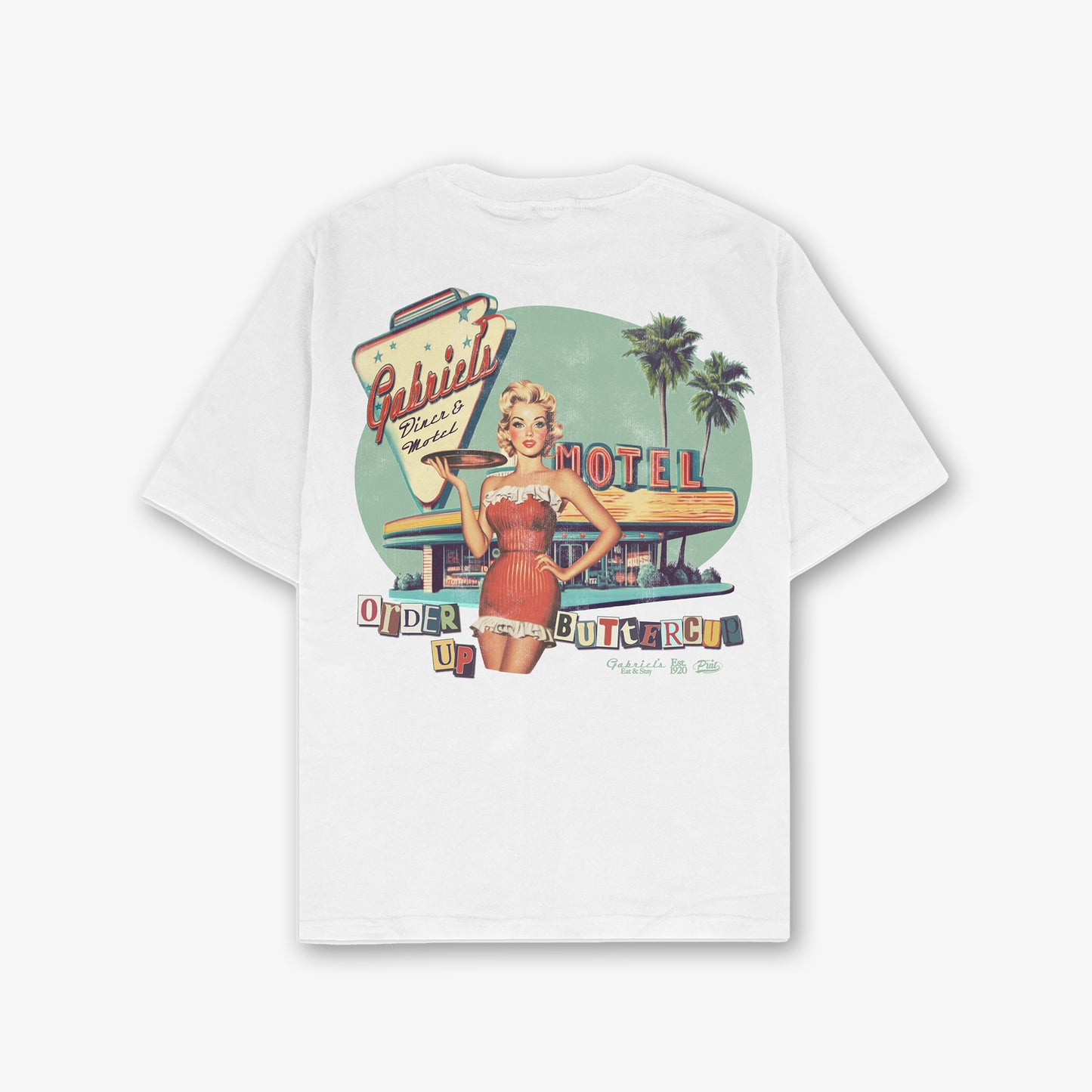 Order Up Front And Back Print Relaxed T-Shirt