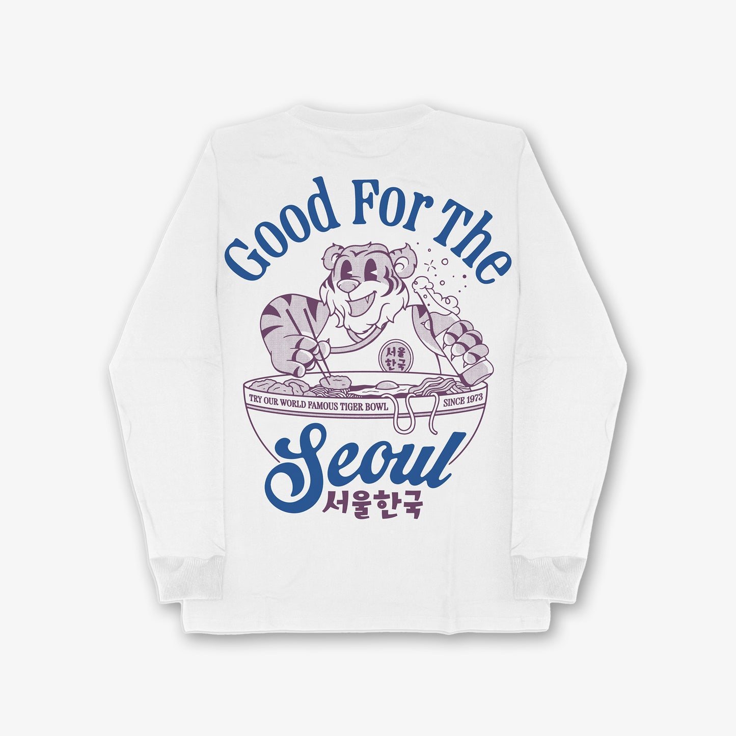 Good For The Seoul Tiger Bowl Front And Back Print Long Sleeve T-shirt
