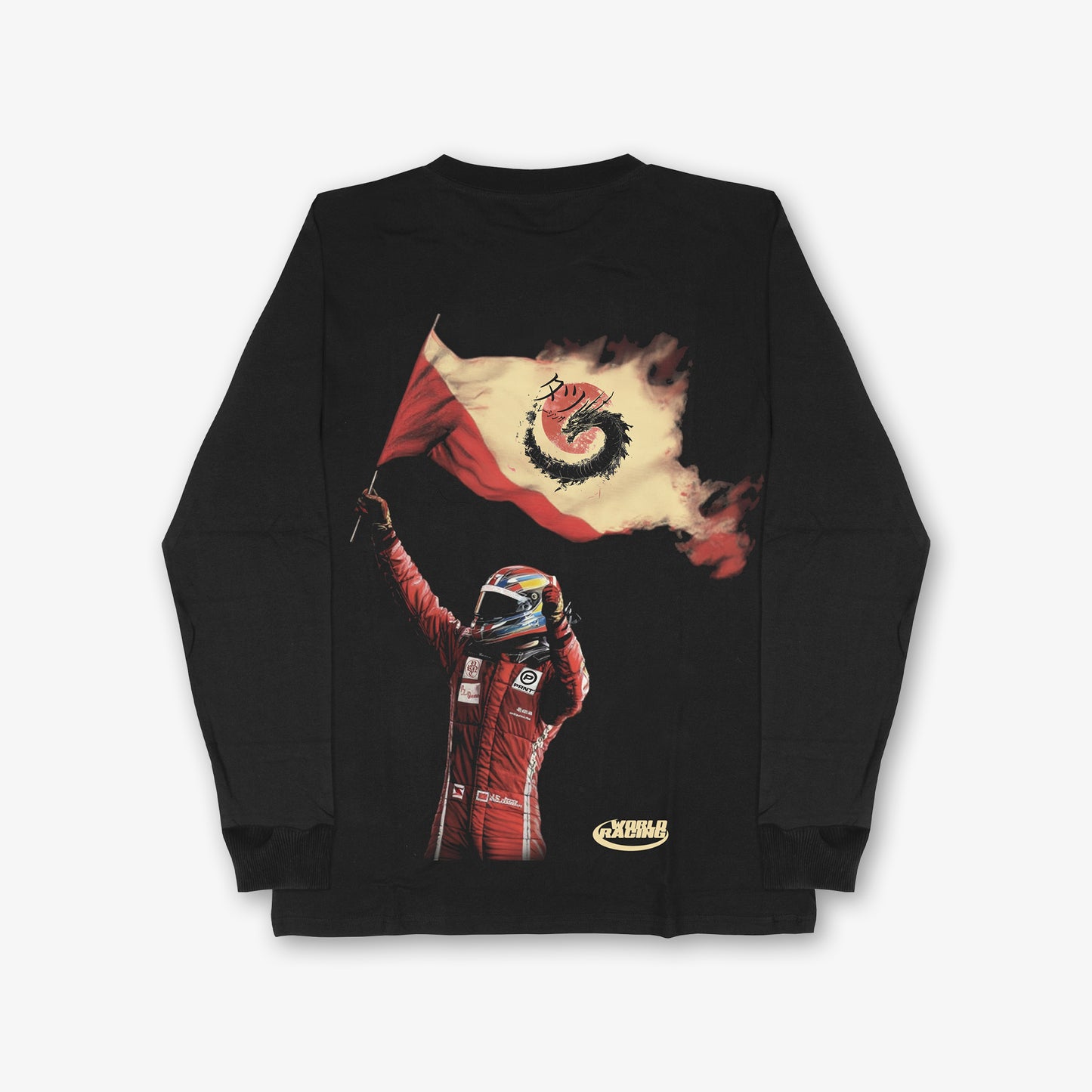 World Racing Front And Back Print Long Sleeve T-shirt
