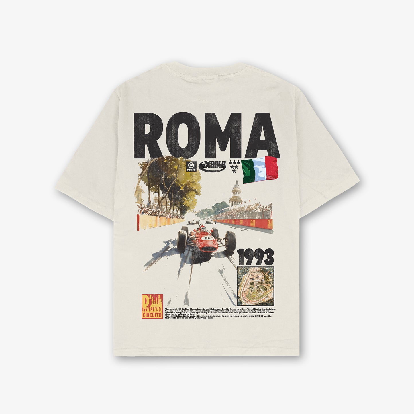 Roma Front And Back Print Washed T-shirt