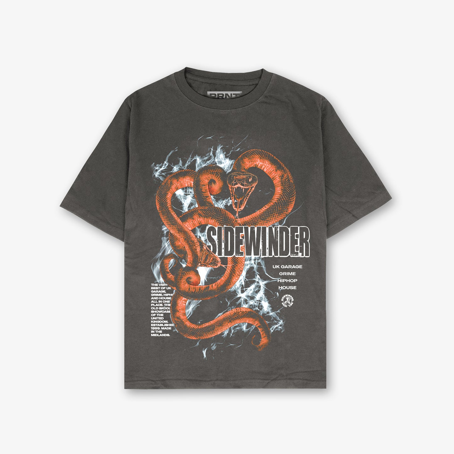 Sidewinder Snake Front Print Washed T-shirt