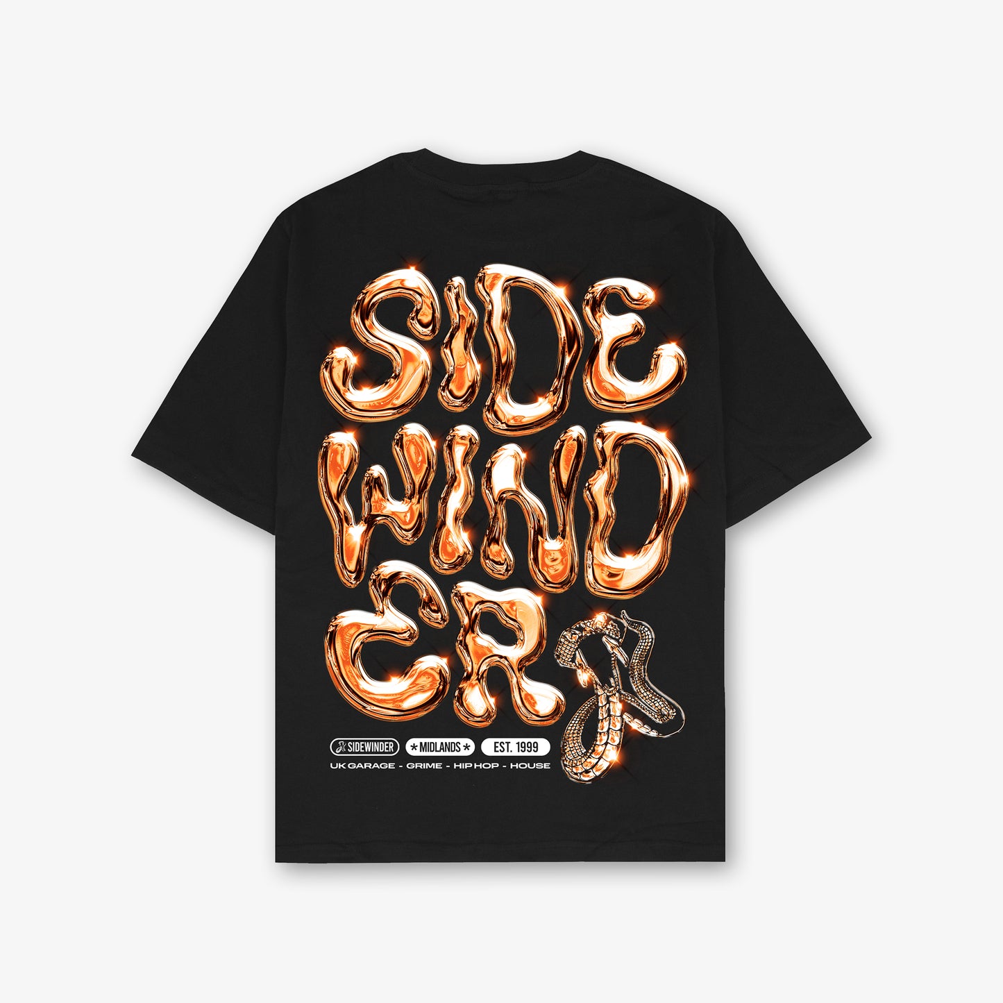 Sidewinder Chrome Front And Back Print Oversized T-Shirt