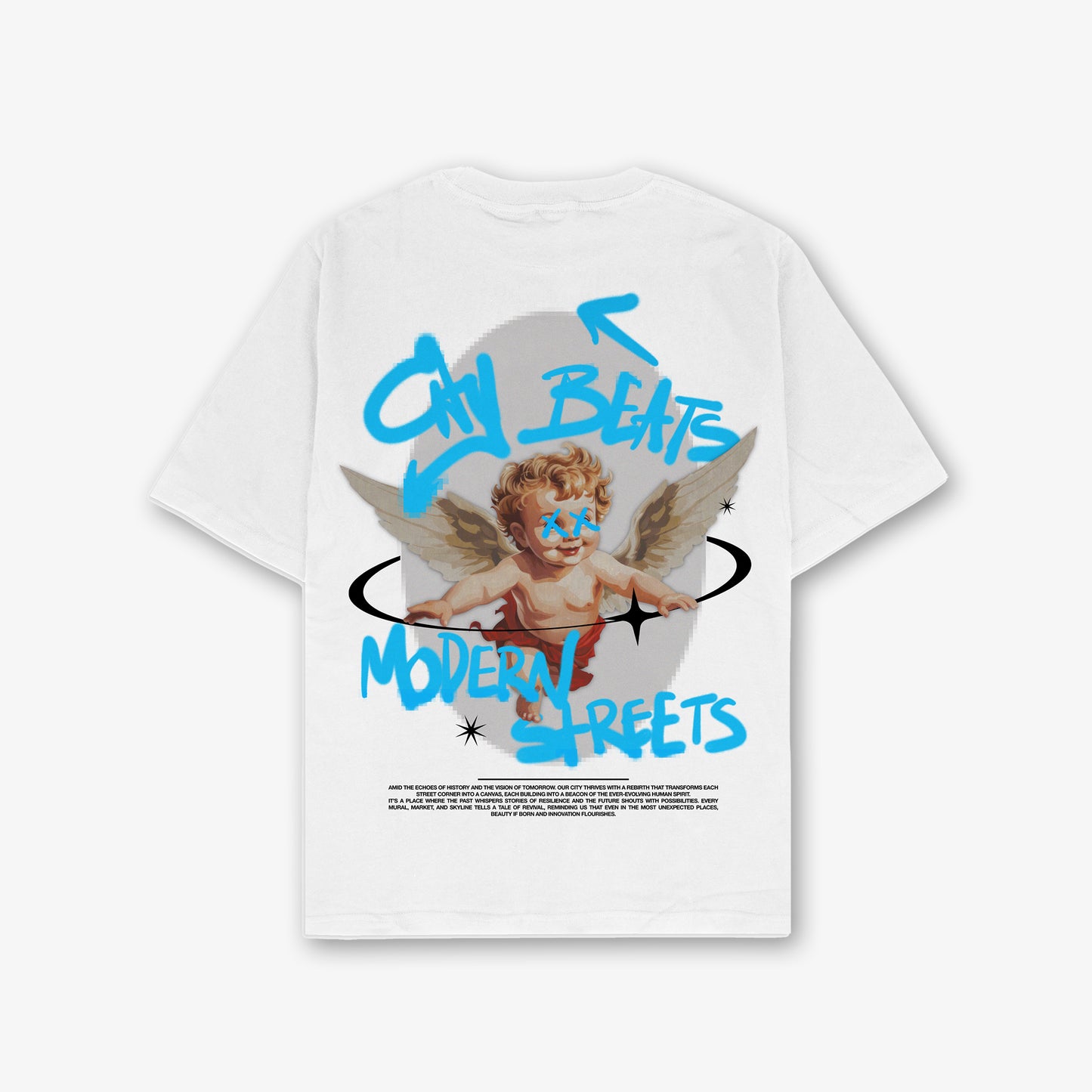 City Beats Front Print And Back Print Relaxed T-Shirt