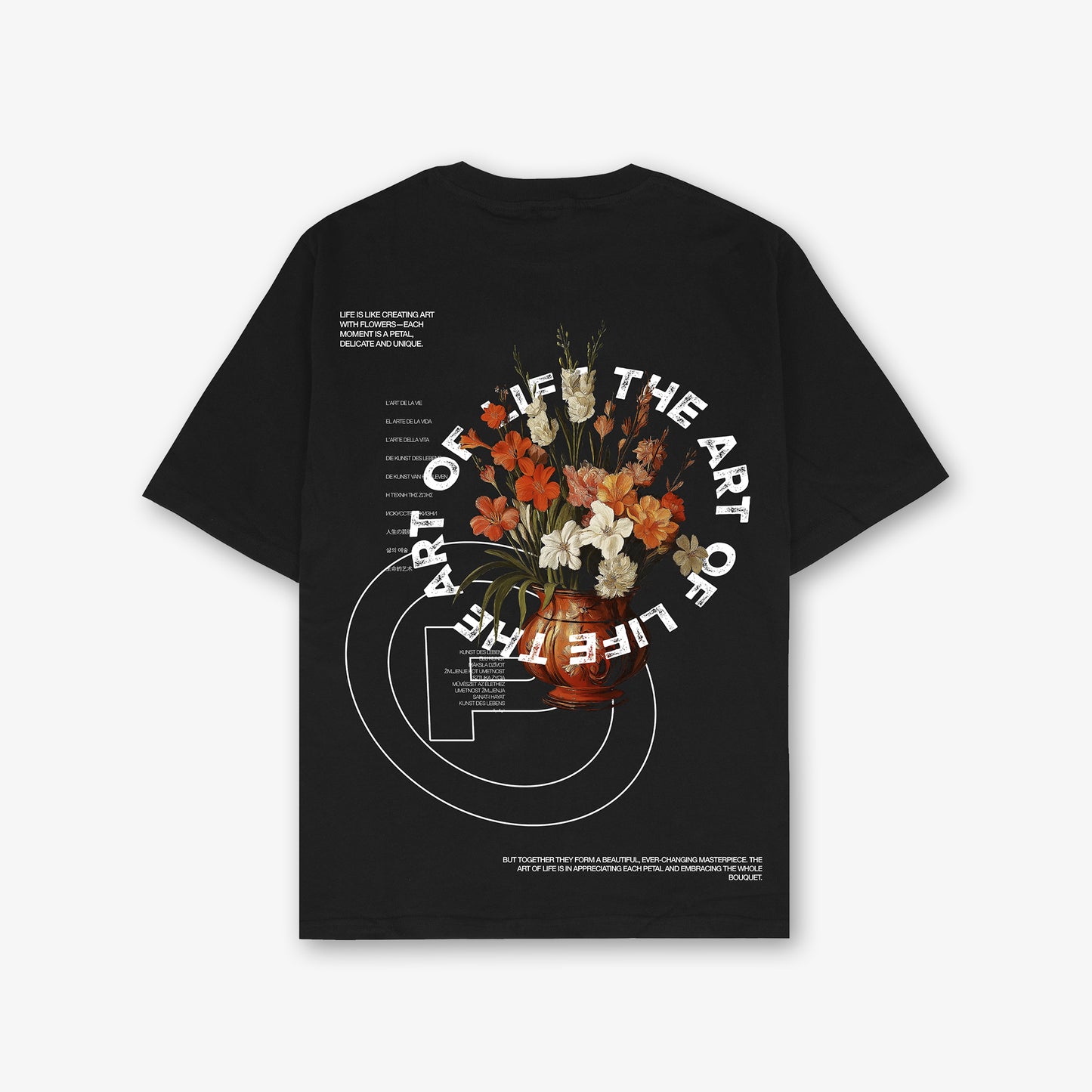 Aol Floral Front Print And Back Print Relaxed T-Shirt