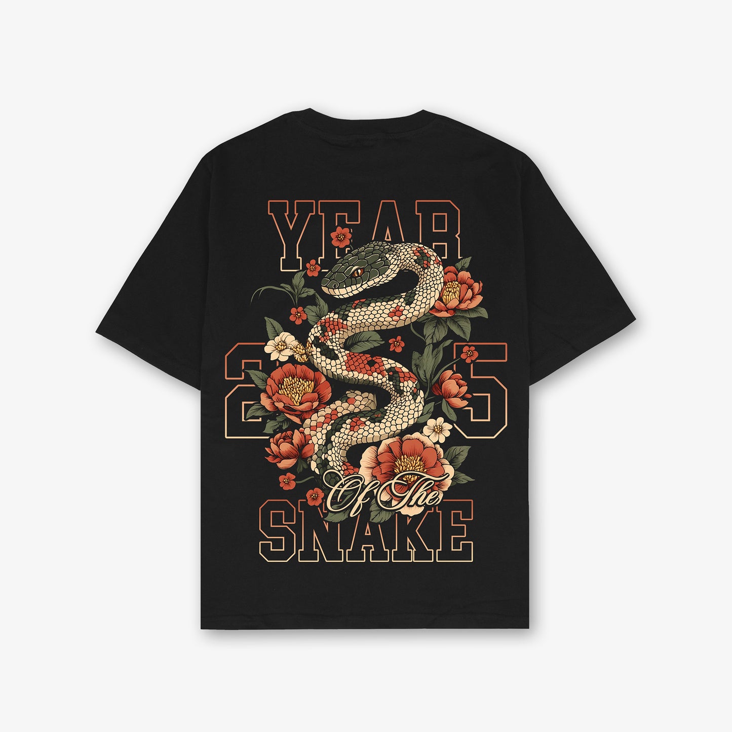 Year of The Snake Front Print And Back Print Oversized T-Shirt