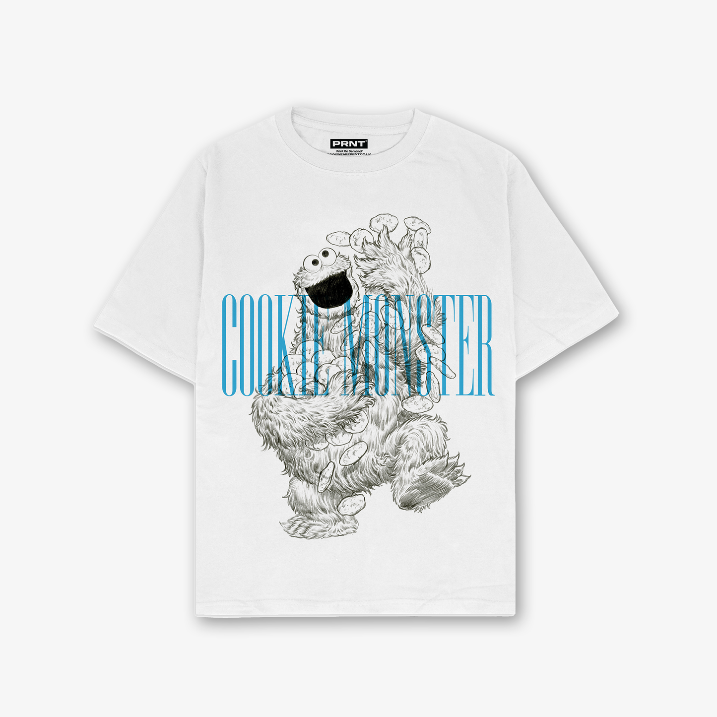 Cookie Monster Sketch T-Shirt In White