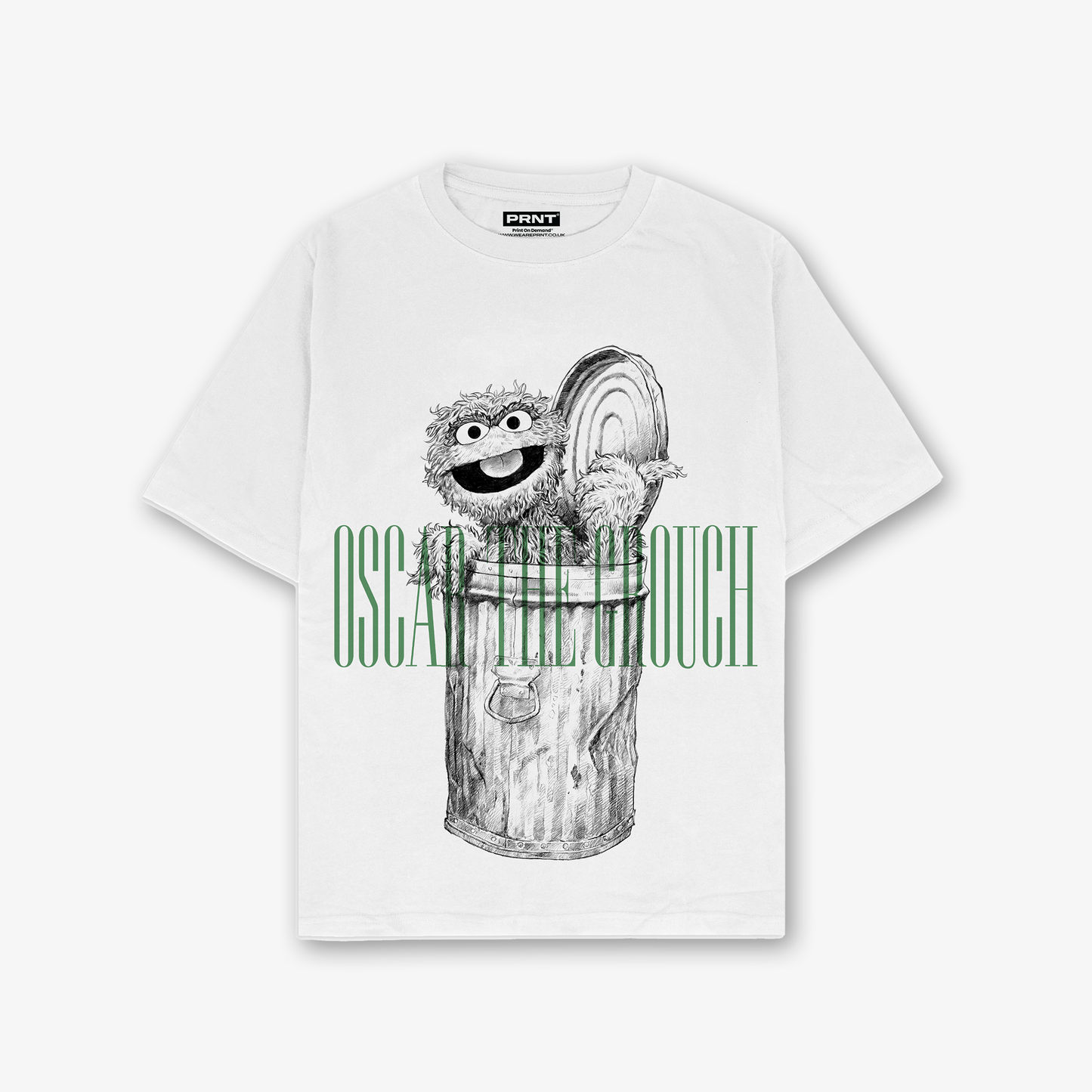 Oscar The Grouch Sketch T-Shirt In White