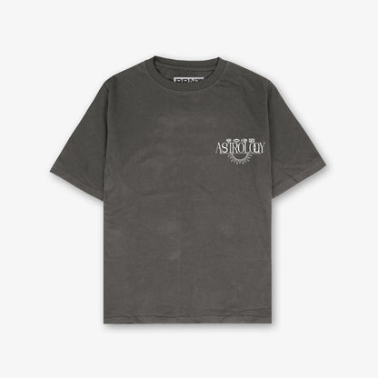 Astrology Front And Back Print Washed T-Shirt