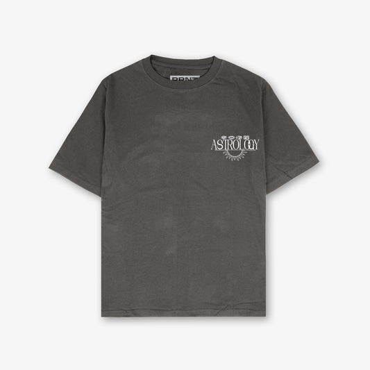 Astrology Front And Back Print Washed T-Shirt