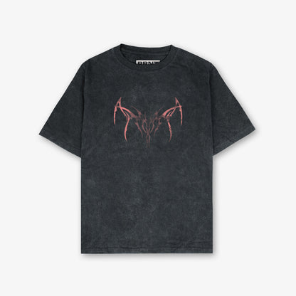 Cosmic Front And Back Print Washed T-Shirt