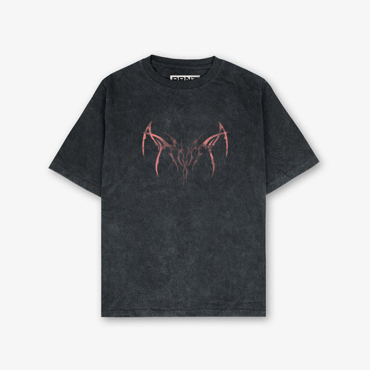 Cosmic Front And Back Print Washed T-Shirt
