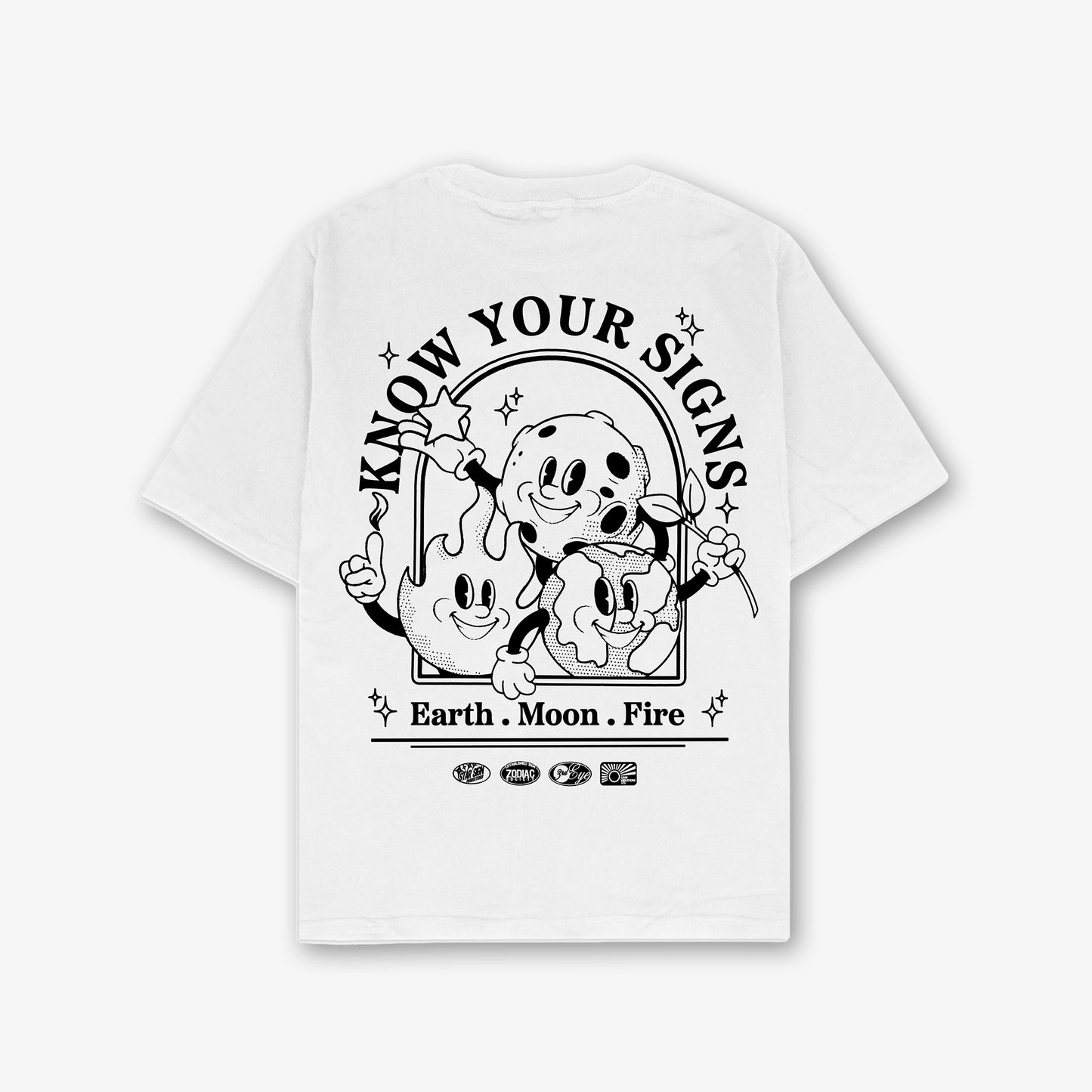 Know Your Signs Front And Back Print Relaxed T-Shirt