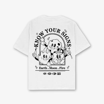 Know Your Signs Front And Back Print Relaxed T-Shirt