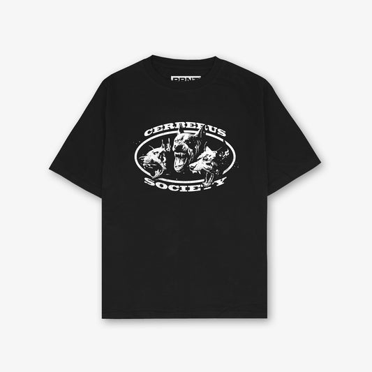 Cerberus Society Front And Back Print Oversized T-Shirt