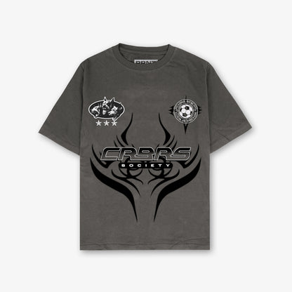 Cerberus Fetch Front And Back Print Washed T-Shirt