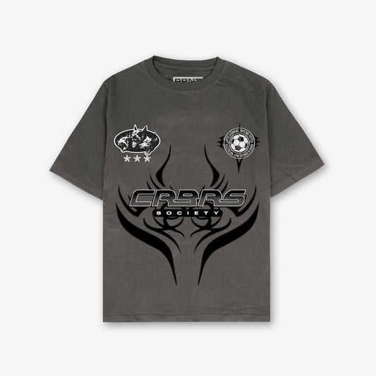 Cerberus Fetch Front And Back Print Washed T-Shirt