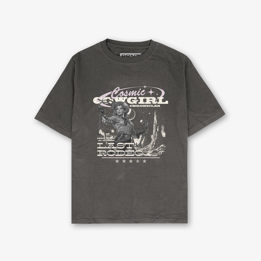 Cosmic Cowgirl Front Print Washed T-Shirt