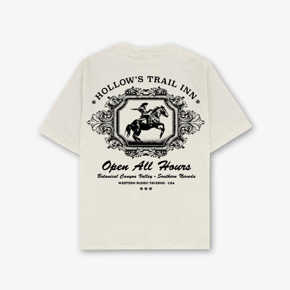 Hollow'S Trail Inn Front And Back Print Washed T-Shirt