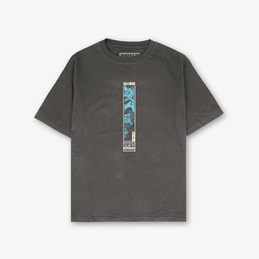 Vintage Geisha Front And Back Print Washed T-Shirt