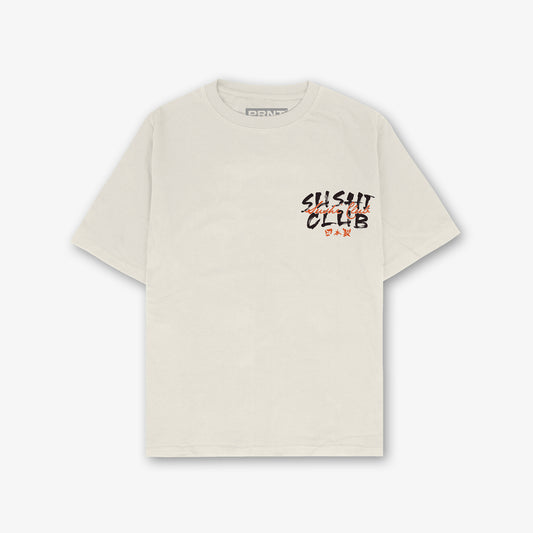 Sushi Club Front And Back Print Washed T-Shirt