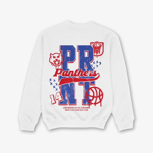 Prnt Panthers White Front And Back Print Classic Sweatshirt