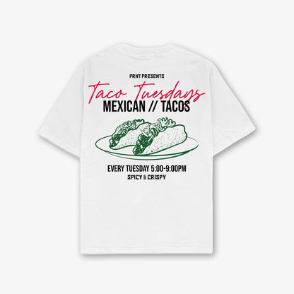 Taco Tuesdays Front And Back Print Oversized T-Shirt