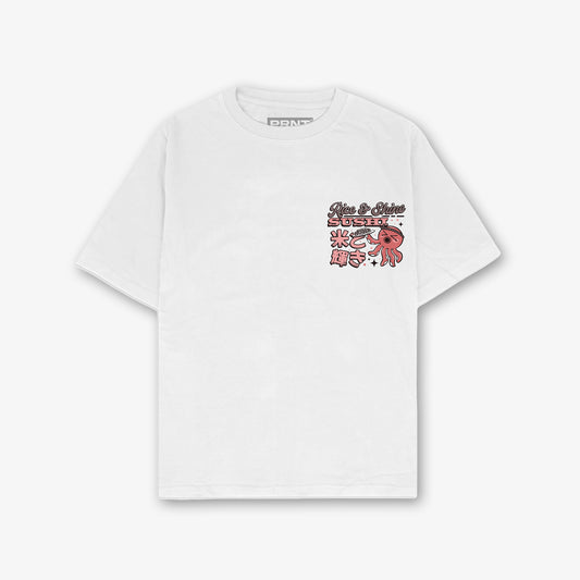 Rice And Shine Sushi Front And Back Print Oversized T-Shirt