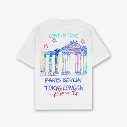 Lost In Time Front And Back Print Relaxed T-Shirt