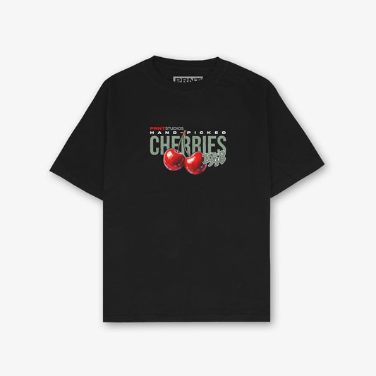 Italia Cherries Front And Back Print Relaxed T-Shirt