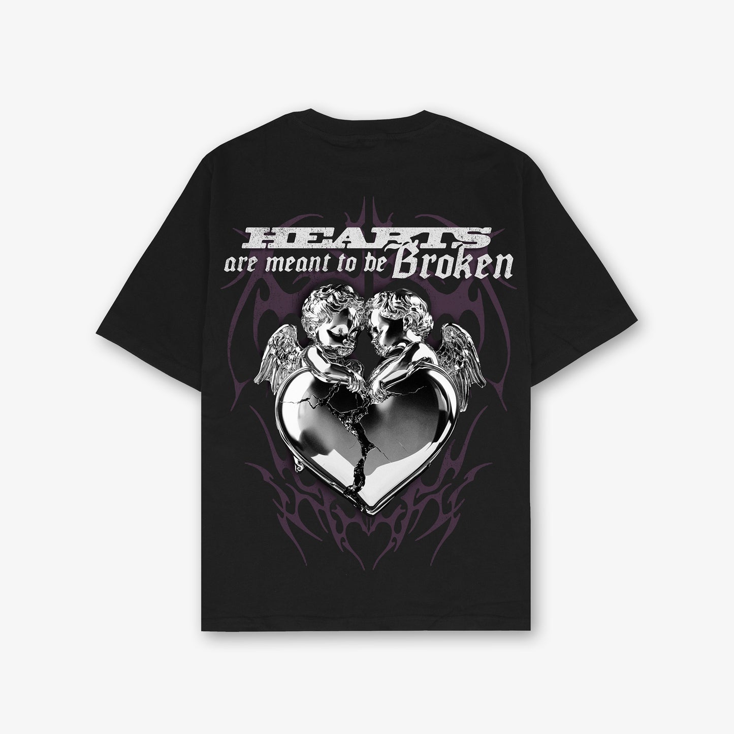 Tribal Heart Front And Back Print Relaxed T-Shirt