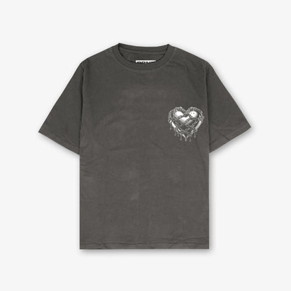 Heart Breaker Front And Back Print Washed T-shirt
