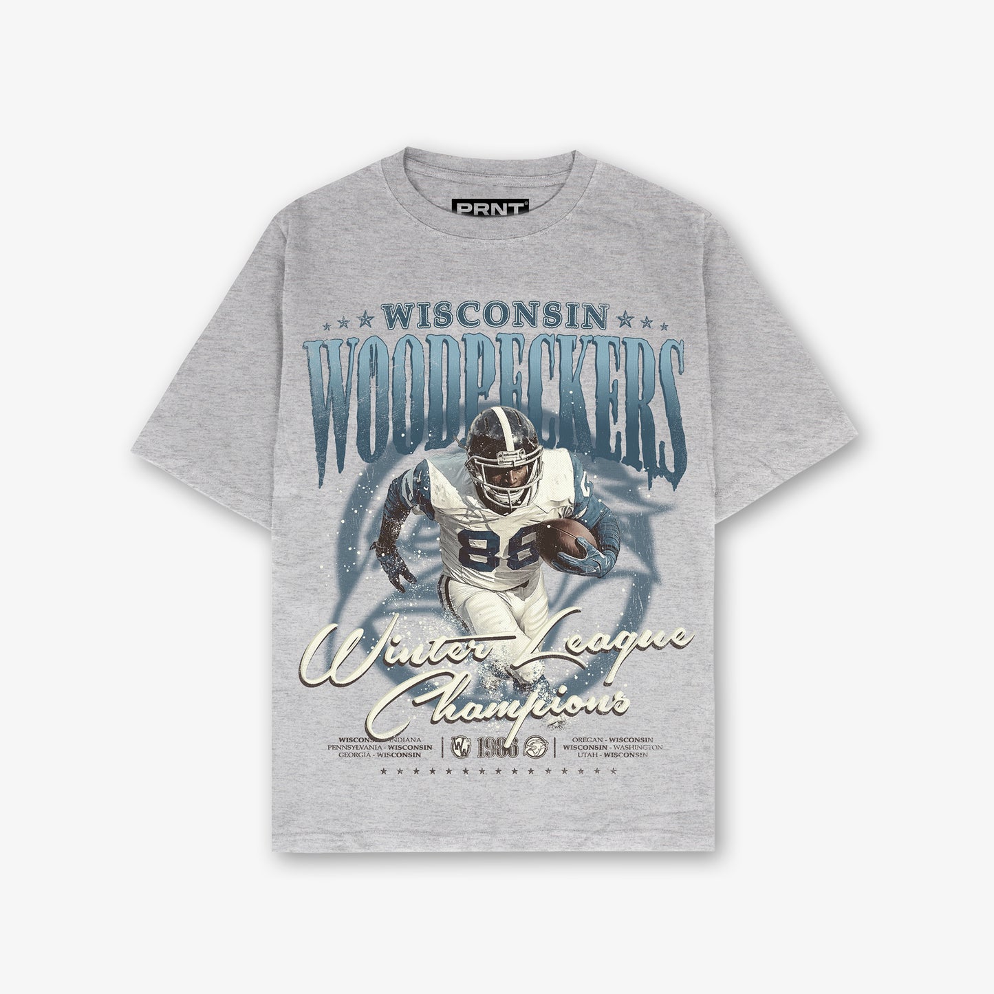 Woodpeckers Winter Front Print Relaxed T-Shirt