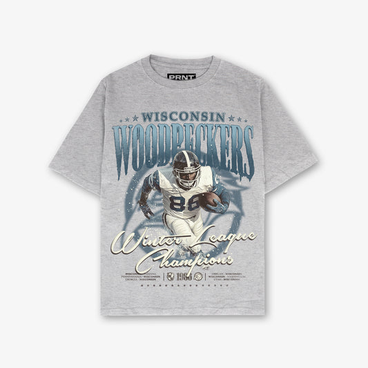 Woodpeckers Winter Front Print Relaxed T-Shirt