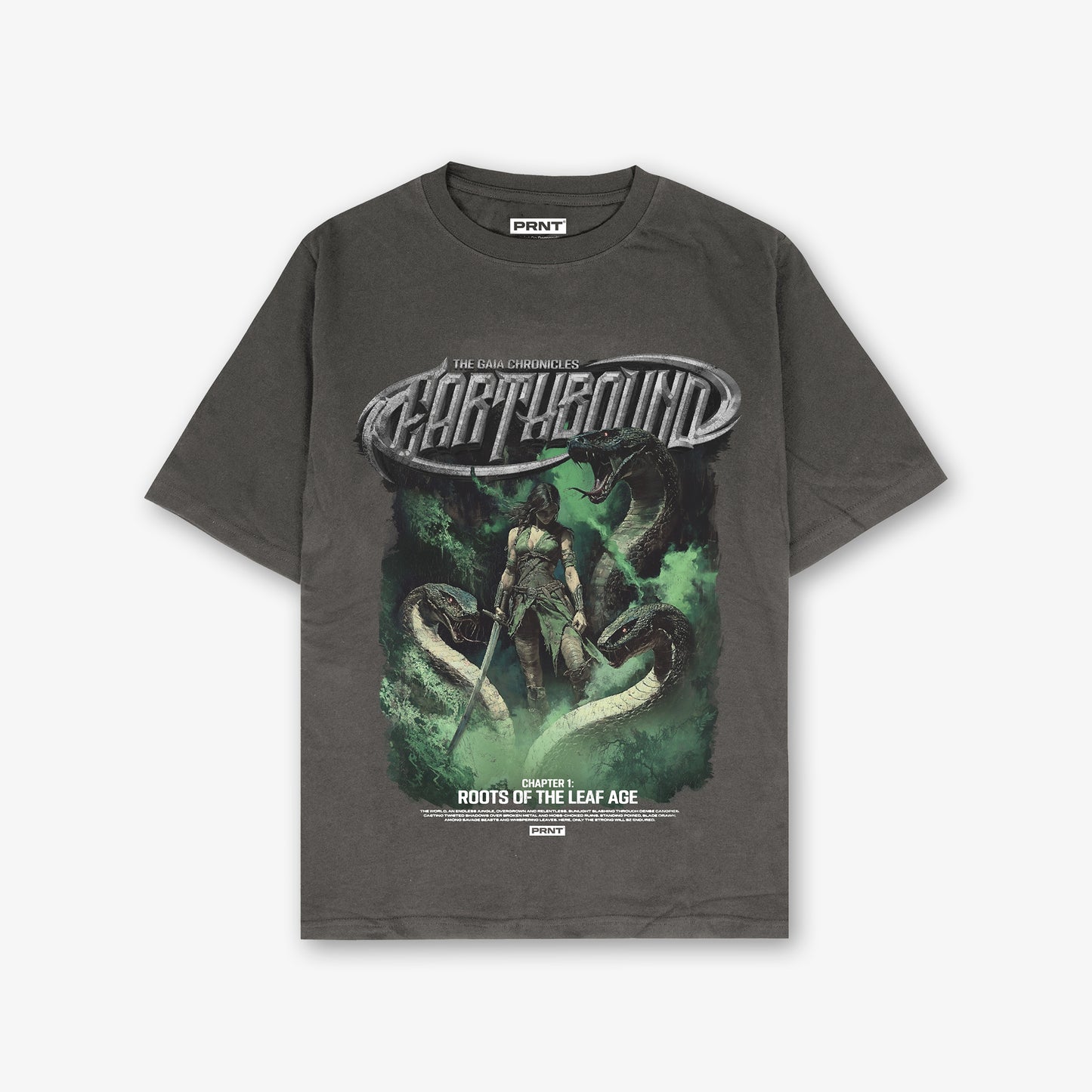Earthbound Roots Front Print And Back Print Washed T-Shirt
