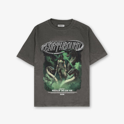 Earthbound Roots Front Print And Back Print Washed T-Shirt