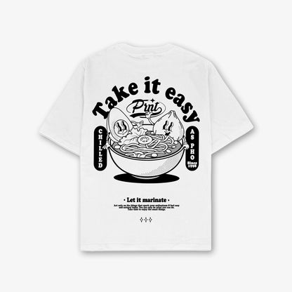 Chilled As Pho Front Print And Back Print Relaxed T-Shirt