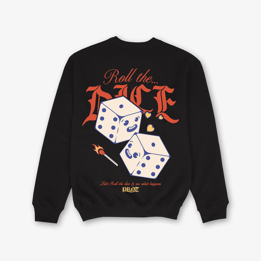 Roll The Dice Cartoon Front Print And Back Print Sweatshirt