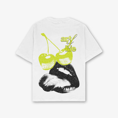 Aol Cherry Front Print And Back Print Oversized T-Shirt