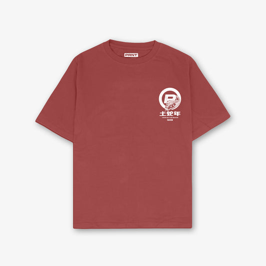 Cny Classic Front Print And Back Print Washed T-Shirt