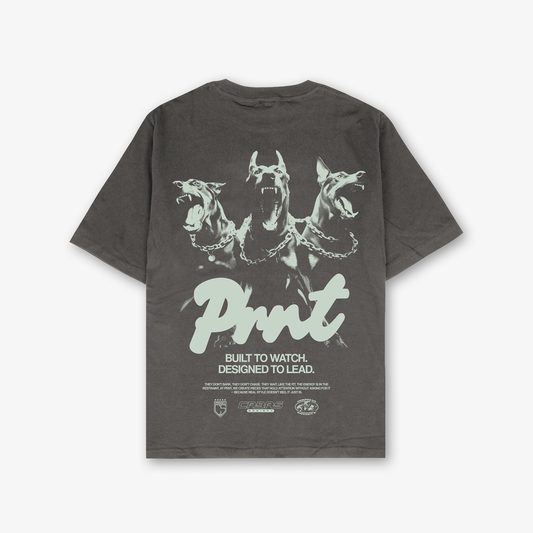 Built To Watch T-Shirt In Chacoal Overdye
