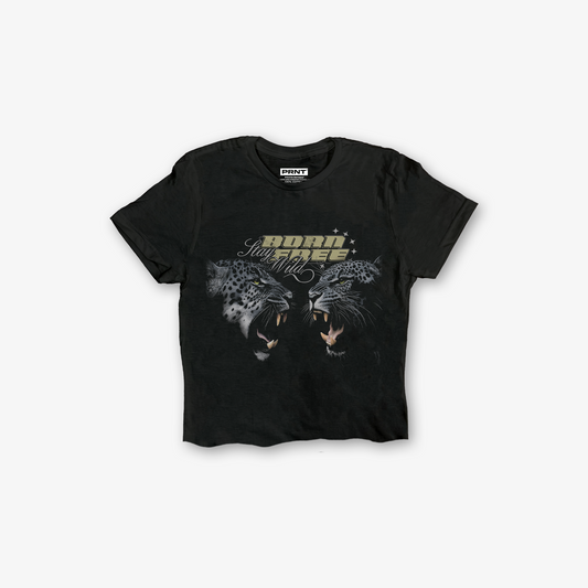 Born Free Cropped T-shirt in Black